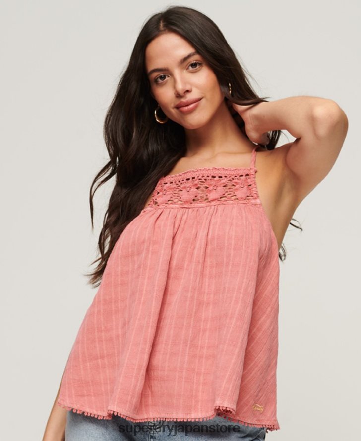 ヴィンテージホルターキャミトップ 女性 Superdry 衣類 ピンク 2J62PZ2877