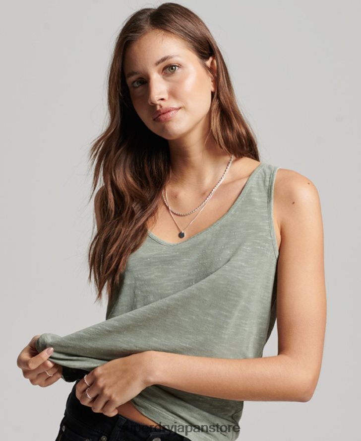 スタジオジャージタンクトップ 女性 Superdry 衣類 緑 2J62PZ2878