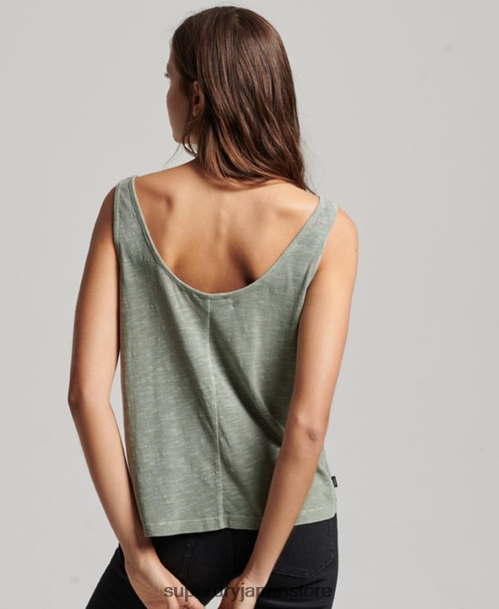 スタジオジャージタンクトップ 女性 Superdry 衣類 緑 2J62PZ2878