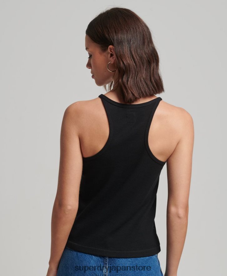 レーサーベストトップ 女性 Superdry 衣類 黒 2J62PZ2882