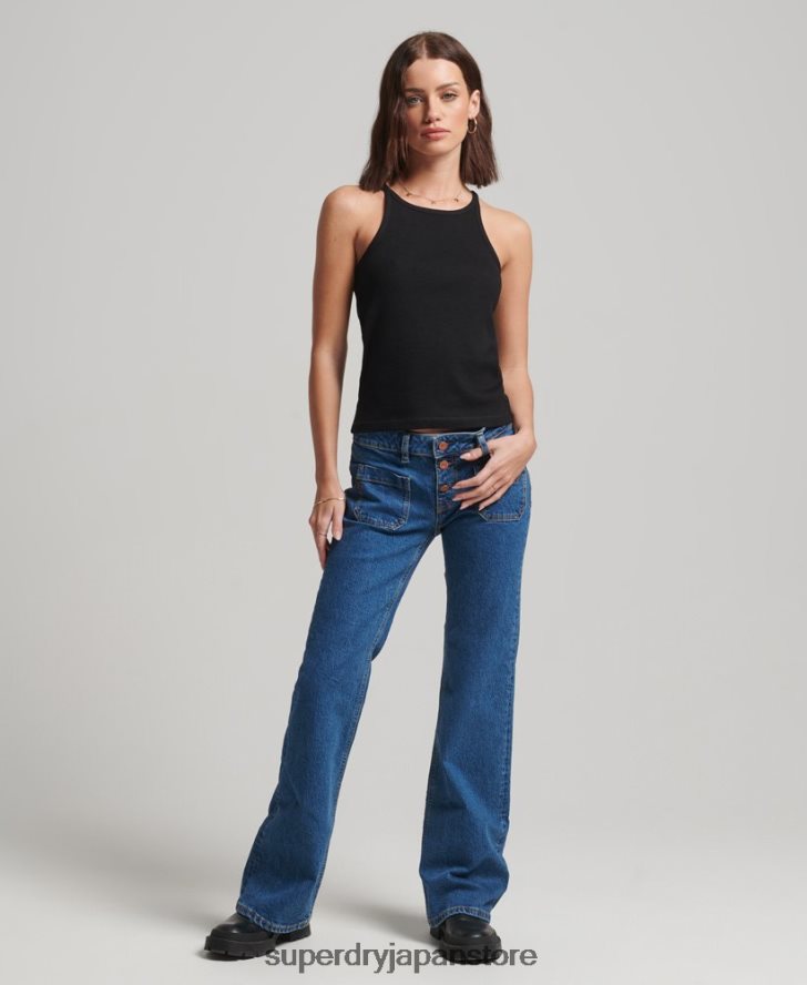 レーサーベストトップ 女性 Superdry 衣類 黒 2J62PZ2882