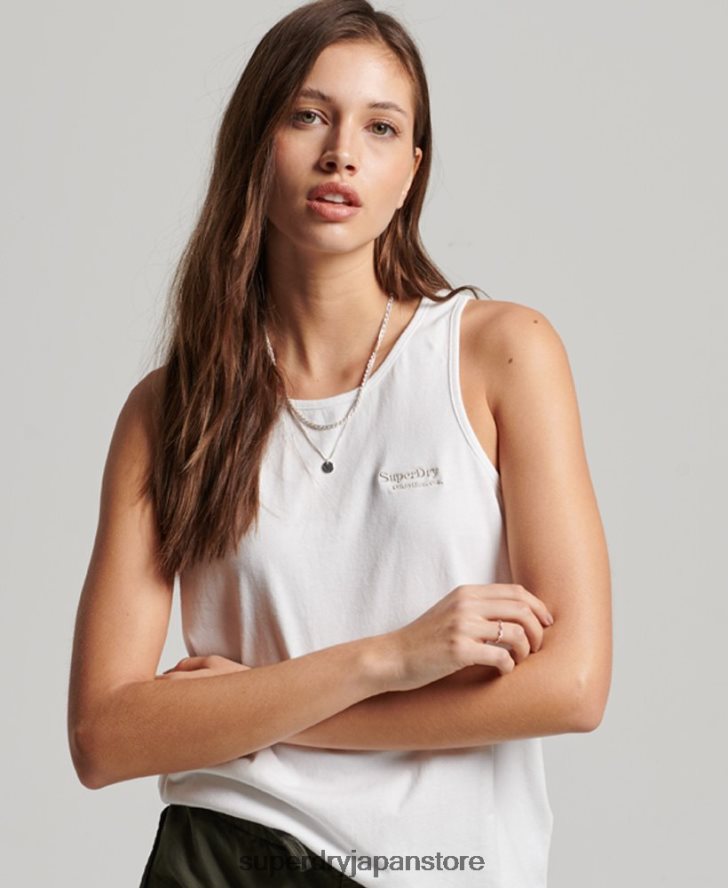 ヴィンテージロゴベスト 女性 Superdry 衣類 白 2J62PZ2883