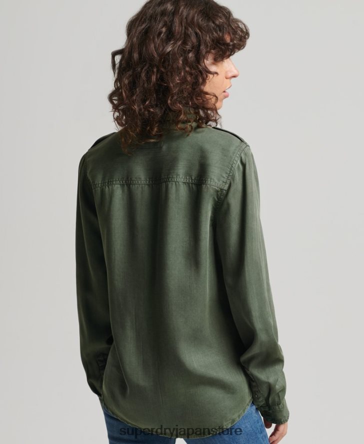 軍用シャツ 女性 Superdry 衣類 緑 2J62PZ2884