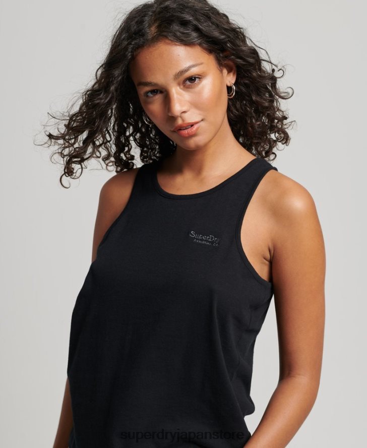 ヴィンテージロゴベスト 女性 Superdry 衣類 黒 2J62PZ2887