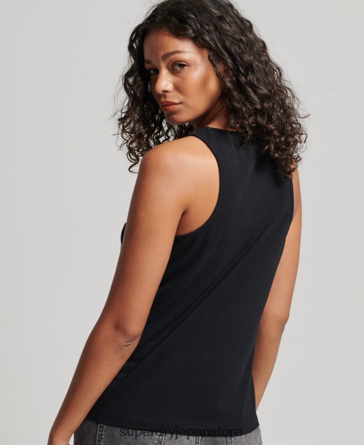 ヴィンテージロゴベスト 女性 Superdry 衣類 黒 2J62PZ2887