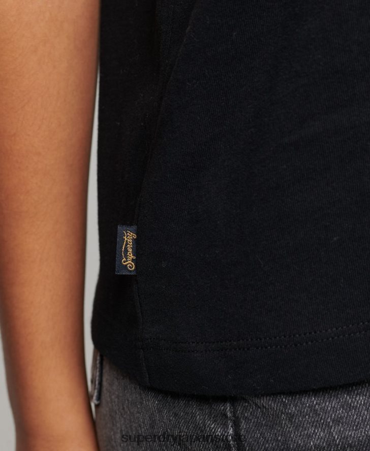 ヴィンテージロゴベスト 女性 Superdry 衣類 黒 2J62PZ2887