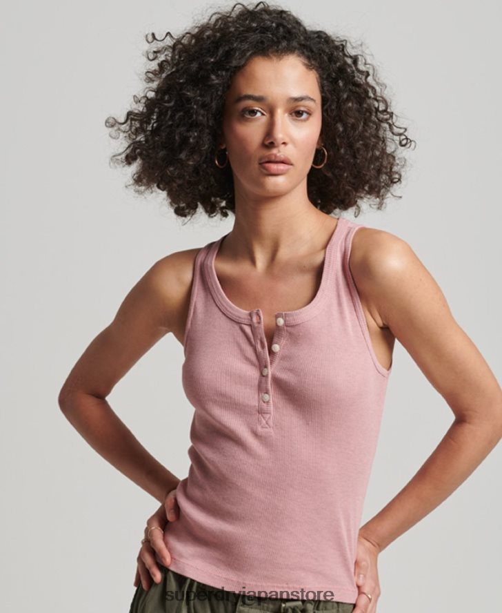 ボタンダウンベストトップ 女性 Superdry 衣類 ピンク 2J62PZ2890