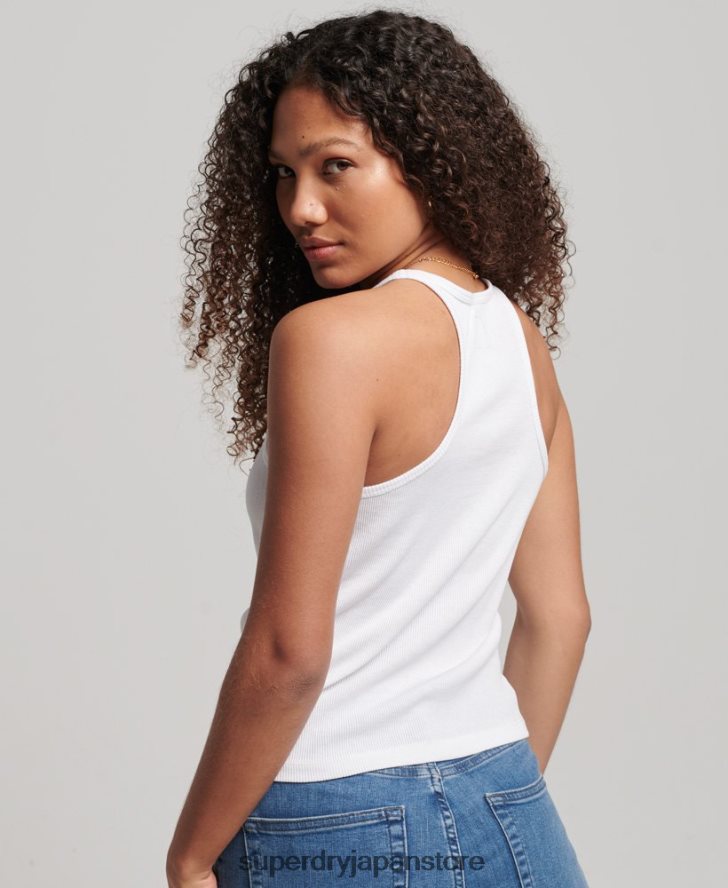 レーサーベストトップ 女性 Superdry 衣類 白 2J62PZ2895