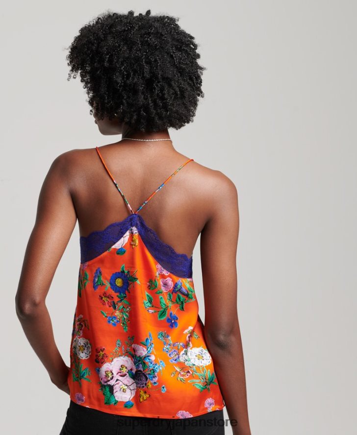 サテンキャミトップ 女性 Superdry 衣類 赤 2J62PZ2901