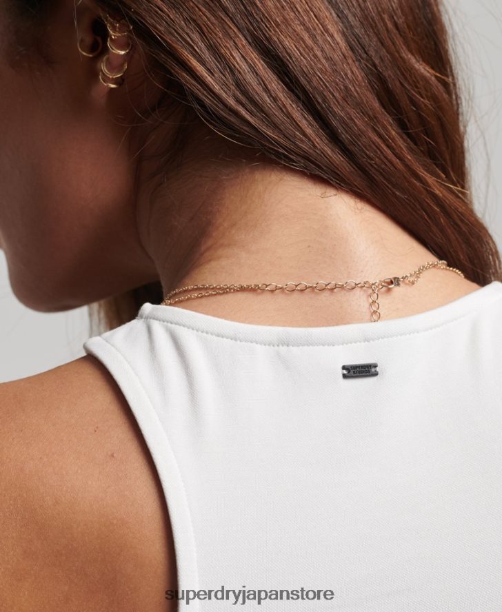 スタジオジャージレーサータンクトップ 女性 Superdry 衣類 白 2J62PZ2902