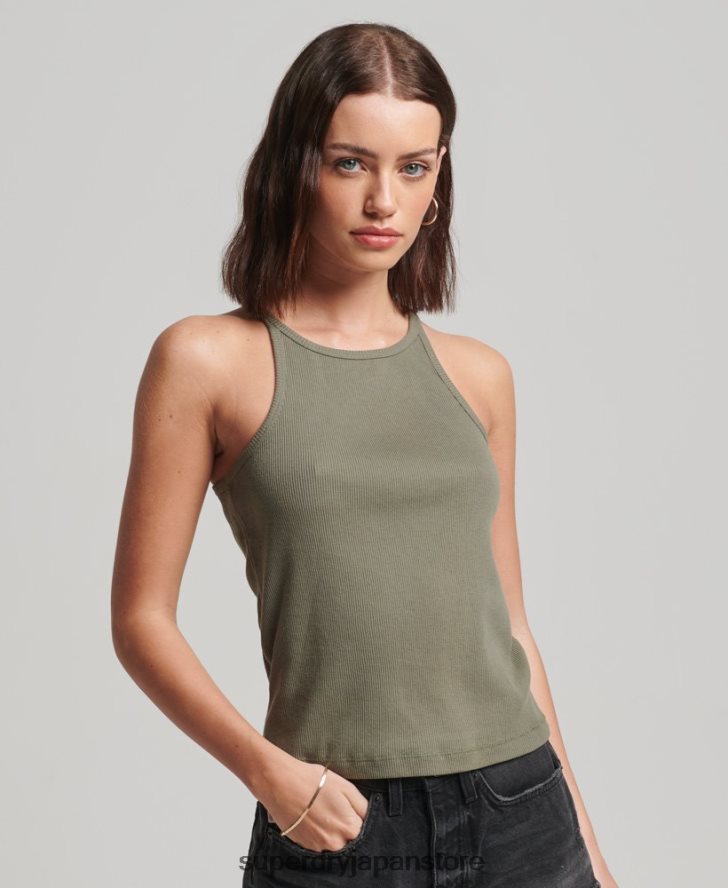 レーサーベストトップ 女性 Superdry 衣類 緑 2J62PZ2909