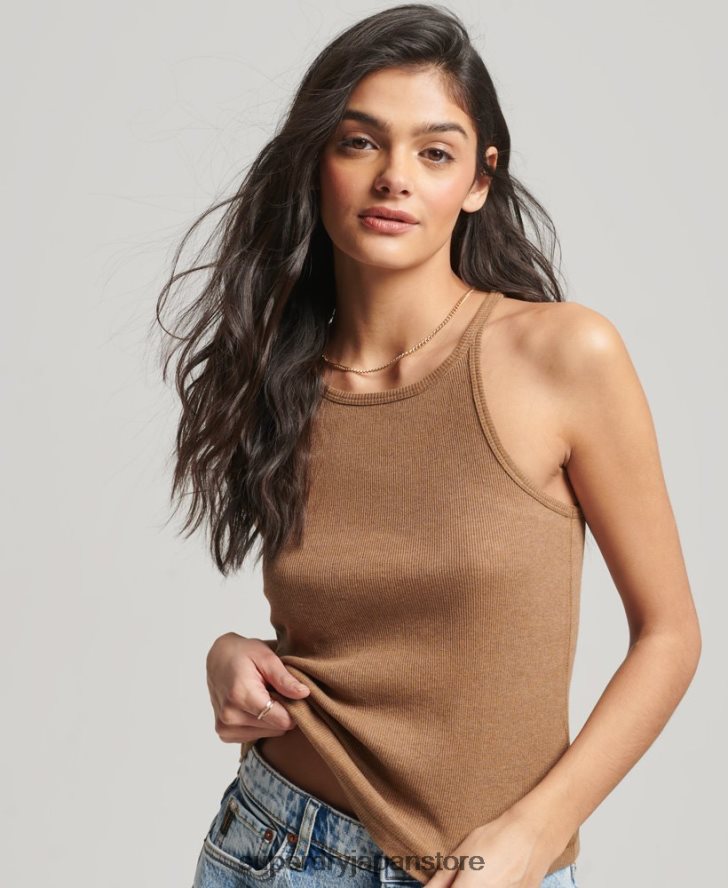 レーサーベストトップ 女性 Superdry 衣類 黄褐色 2J62PZ2911