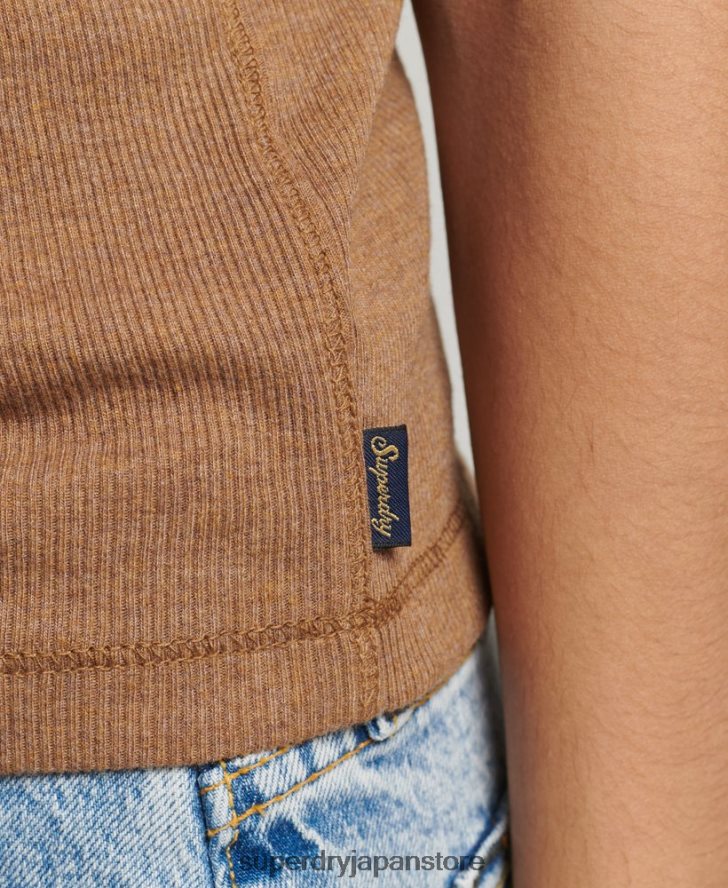 レーサーベストトップ 女性 Superdry 衣類 黄褐色 2J62PZ2911