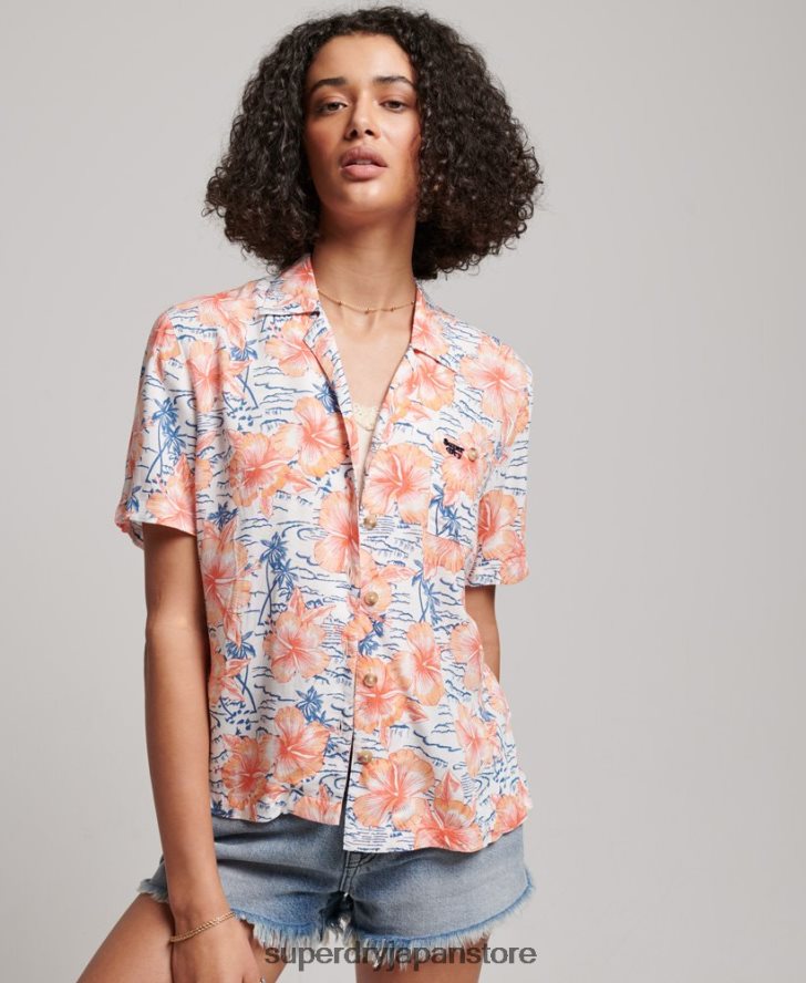 ビーチリゾートシャツ 女性 Superdry 衣類 海軍 2J62PZ2914