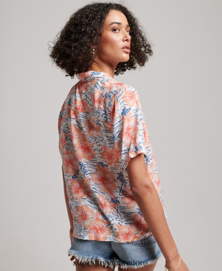 ビーチリゾートシャツ 女性 Superdry 衣類 海軍 2J62PZ2914