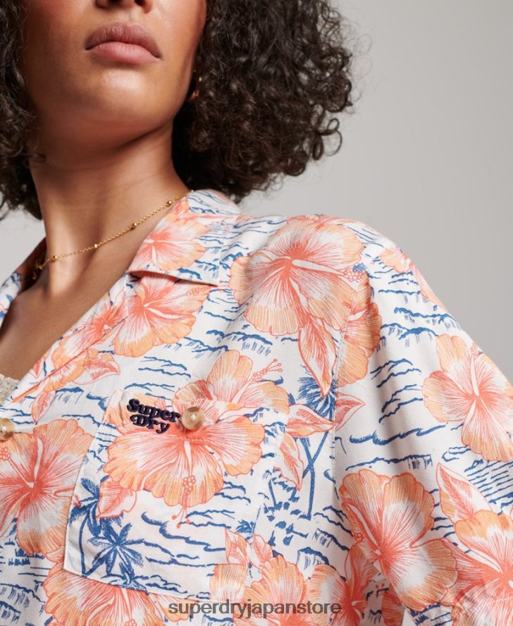 ビーチリゾートシャツ 女性 Superdry 衣類 海軍 2J62PZ2914