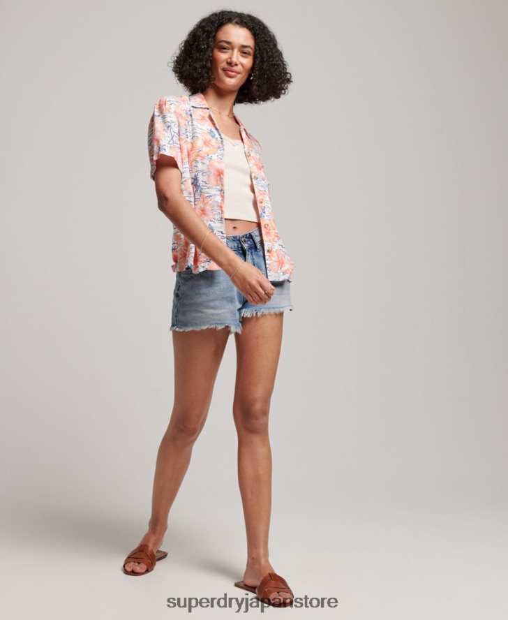 ビーチリゾートシャツ 女性 Superdry 衣類 海軍 2J62PZ2914