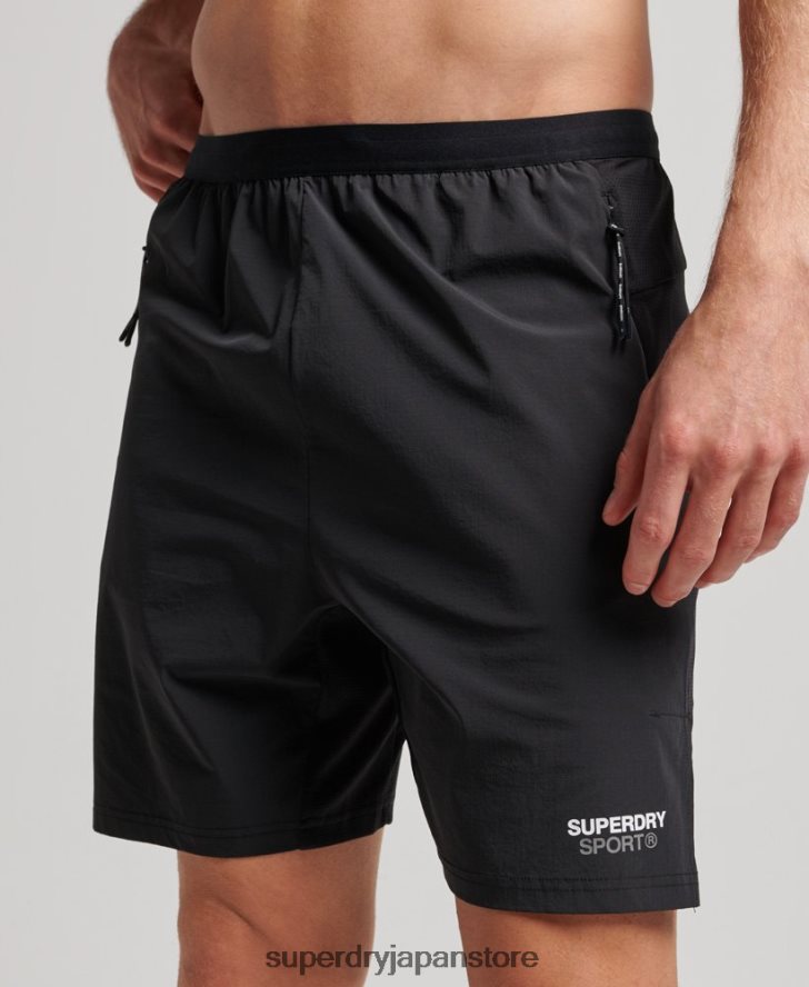 トレインハイブリッドショーツ 男性 Superdry 衣類 黒 2J62PZ292