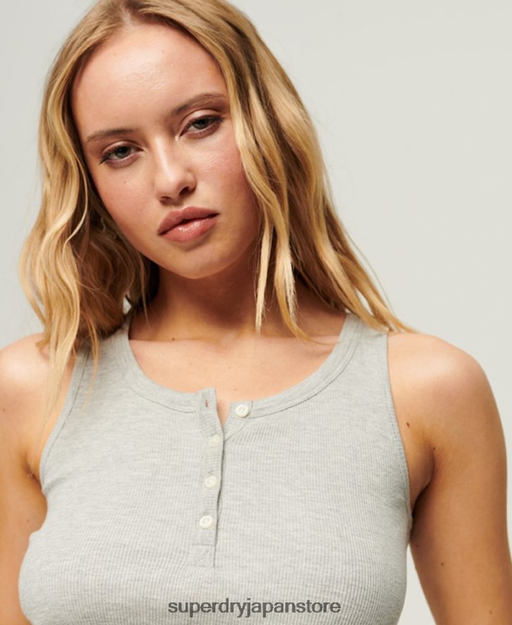 ボタンダウンベストトップ 女性 Superdry 衣類 グレー 2J62PZ2920