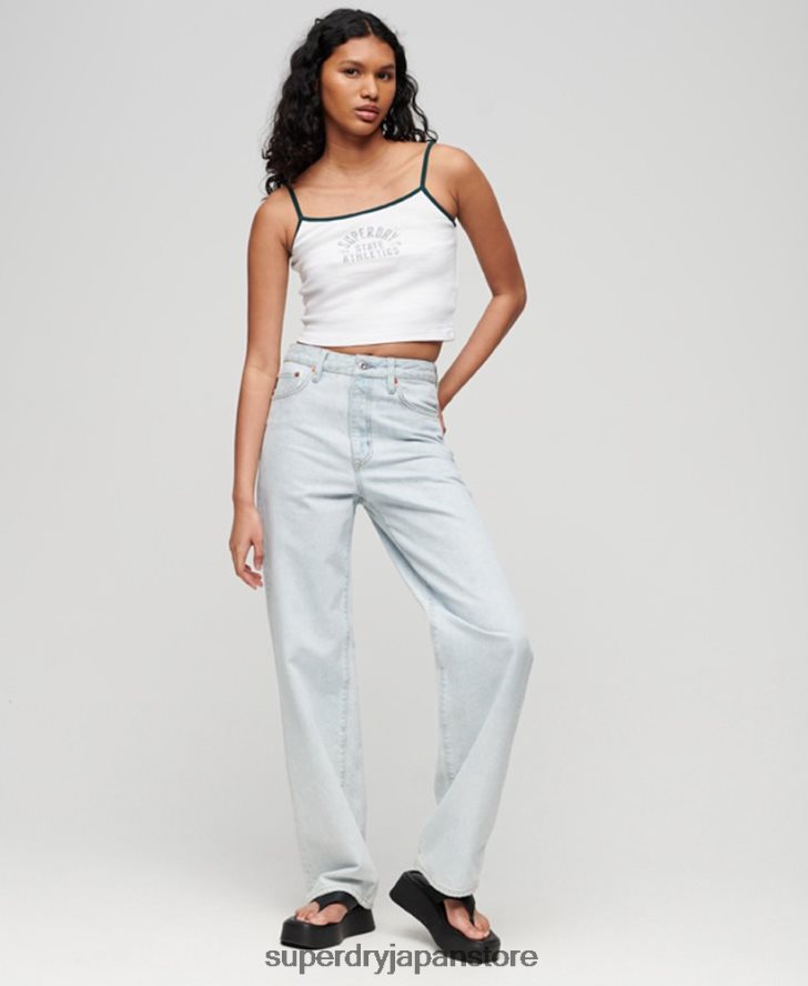 アスレチックエッセンシャルクロップキャミトップ 女性 Superdry 衣類 白 2J62PZ2921