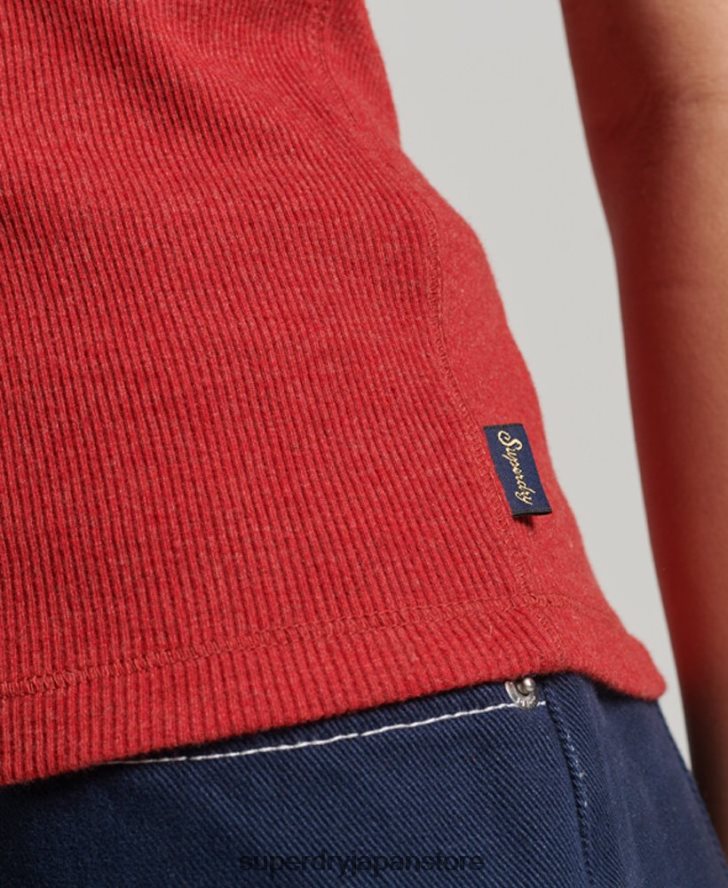 レーサーベストトップ 女性 Superdry 衣類 赤 2J62PZ2924