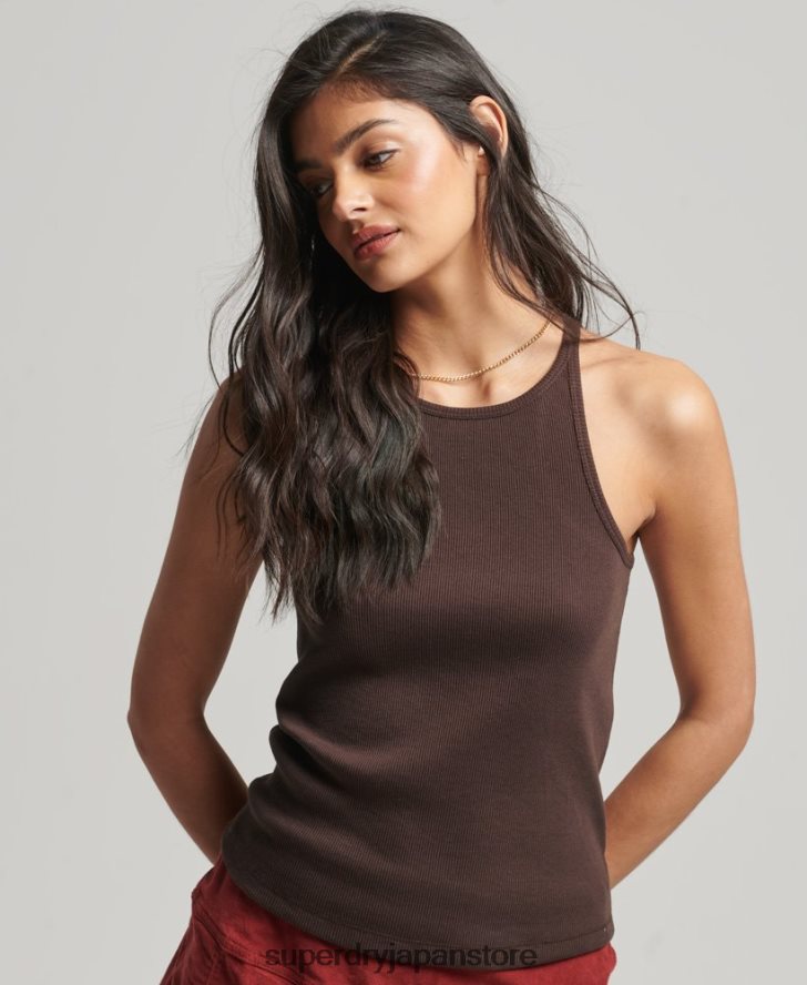 レーサーベストトップ 女性 Superdry 衣類 茶色 2J62PZ2925