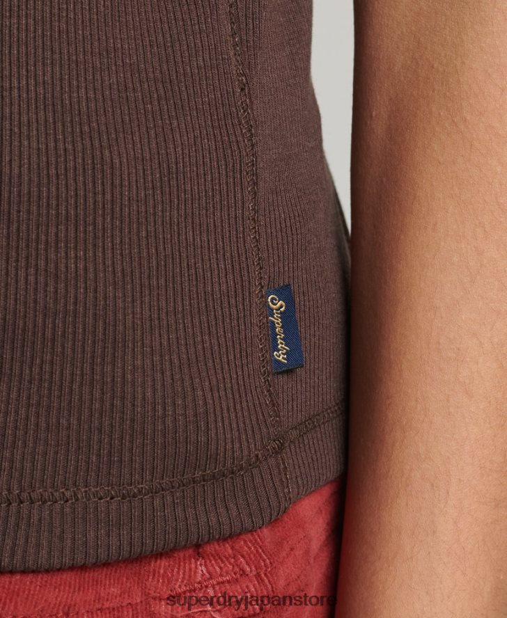 レーサーベストトップ 女性 Superdry 衣類 茶色 2J62PZ2925
