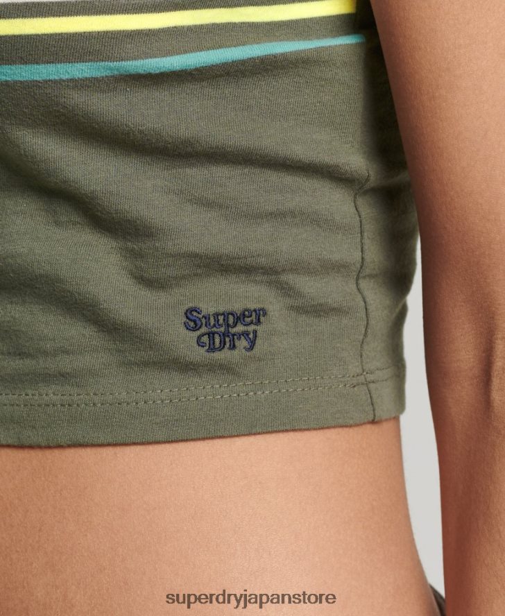 ヴィンテージストライプサーフタンクトップ 女性 Superdry 衣類 緑 2J62PZ2930