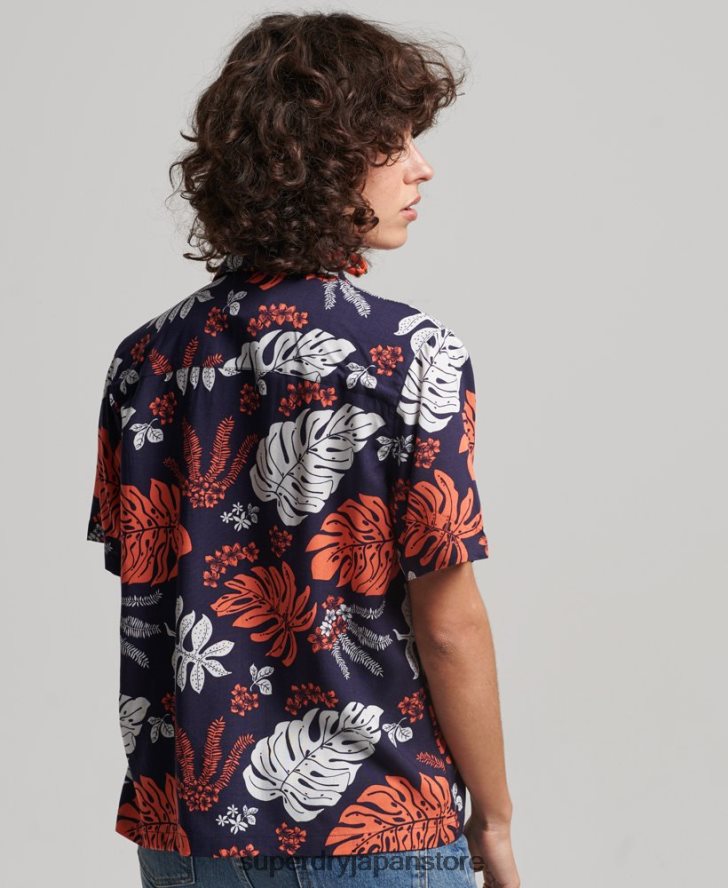 ビーチリゾートシャツ 女性 Superdry 衣類 海軍 2J62PZ2934