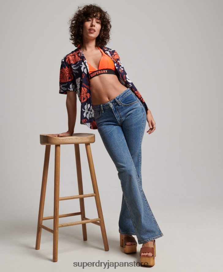 ビーチリゾートシャツ 女性 Superdry 衣類 海軍 2J62PZ2934