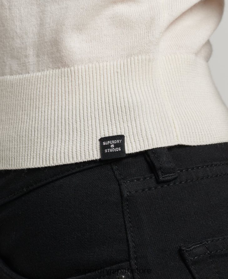 メリノクルーネックニットベストトップ 女性 Superdry 衣類 白 2J62PZ2936
