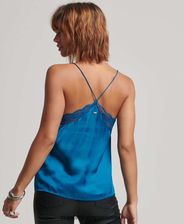 サテンキャミトップ 女性 Superdry 衣類 青 2J62PZ2938