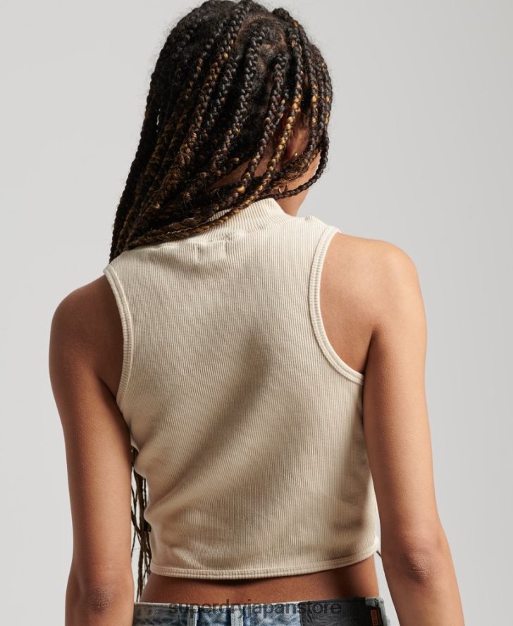 クロップドモックネックタンクトップ 女性 Superdry 衣類 ライトグレー 2J62PZ2940