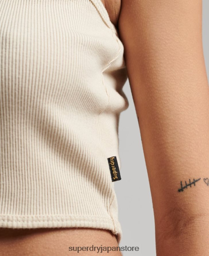 クロップドモックネックタンクトップ 女性 Superdry 衣類 ライトグレー 2J62PZ2940