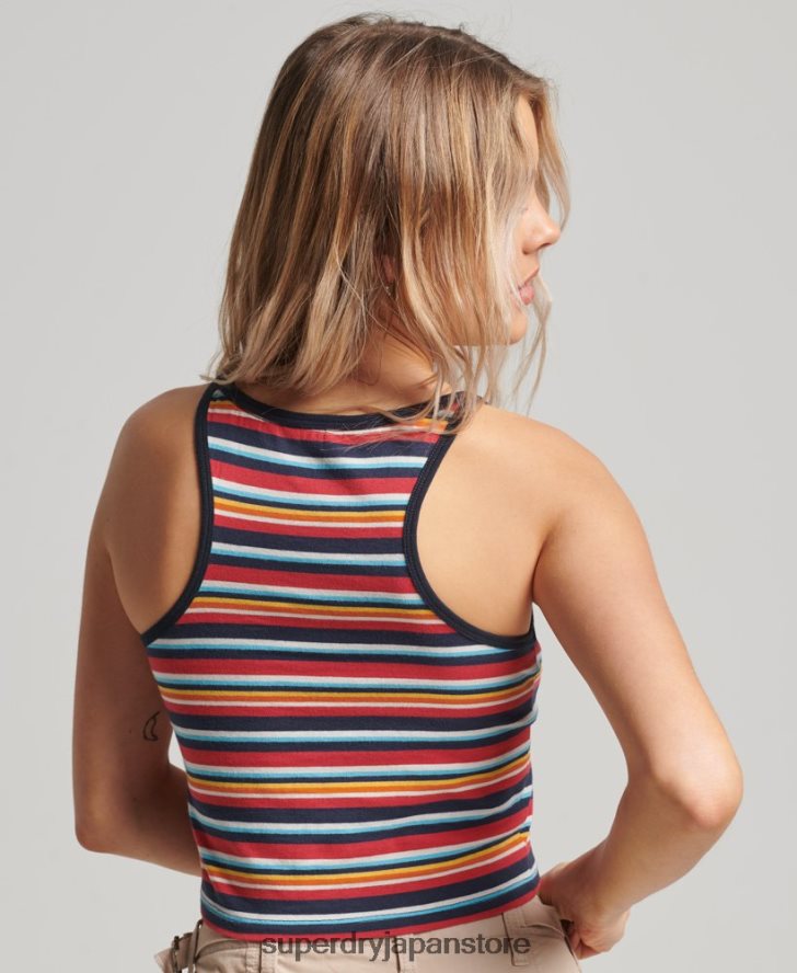 ヴィンテージストライプサーフタンクトップ 女性 Superdry 衣類 海軍 2J62PZ2942