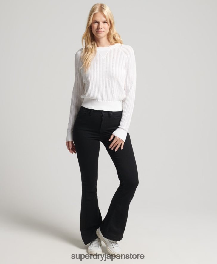 オーガニックコットンレースニット 女性 Superdry 衣類 白 2J62PZ2944