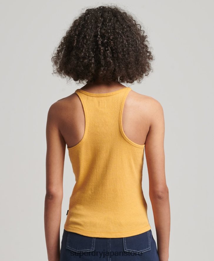 レーサーベストトップ 女性 Superdry 衣類 黄色 2J62PZ2945
