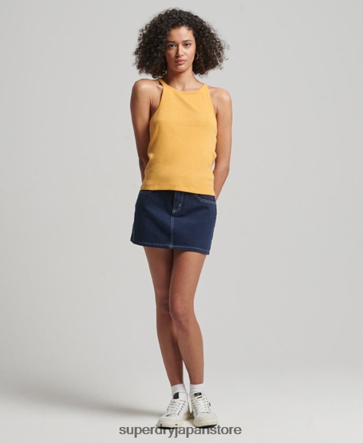 レーサーベストトップ 女性 Superdry 衣類 黄色 2J62PZ2945