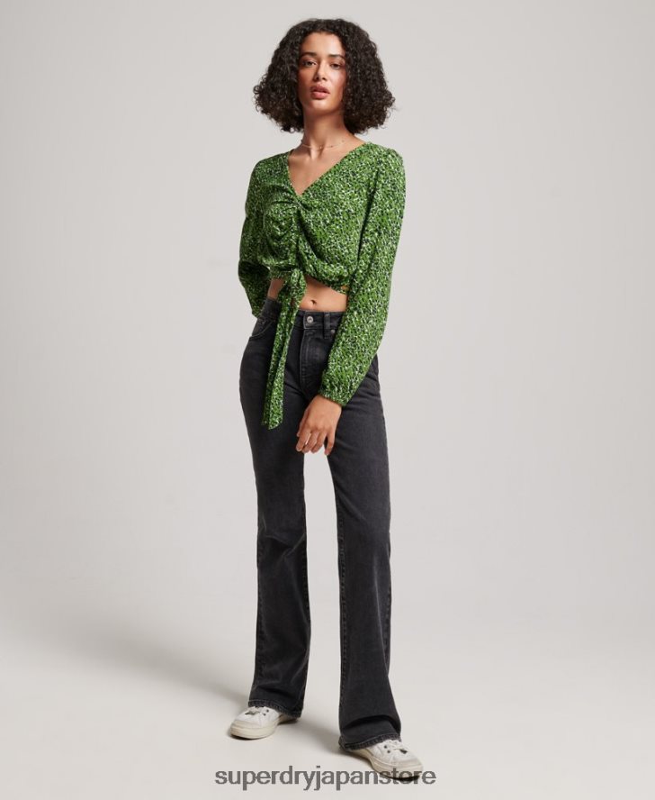 ヴィンテージネクタイフロントトップ 女性 Superdry 衣類 緑 2J62PZ2952