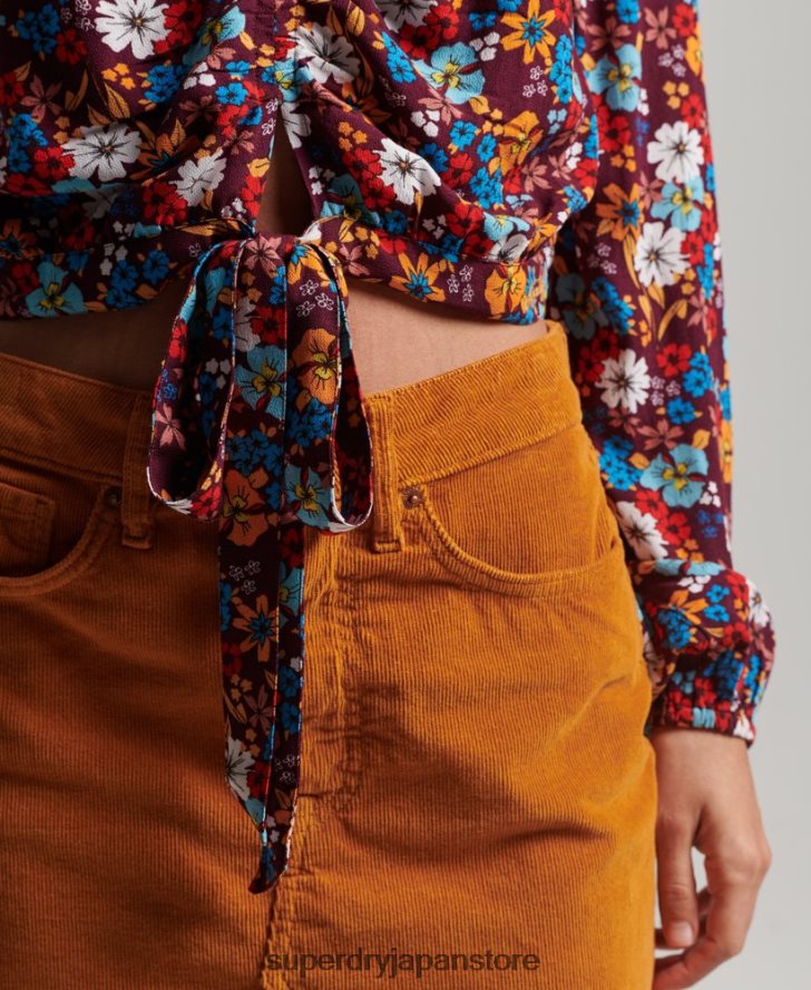 ヴィンテージネクタイフロントトップ 女性 Superdry 衣類 茶色 2J62PZ2956