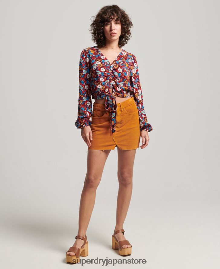 ヴィンテージネクタイフロントトップ 女性 Superdry 衣類 茶色 2J62PZ2956