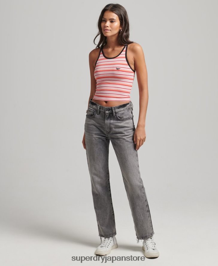 ヴィンテージカリストライプベスト 女性 Superdry 衣類 コーラル 2J62PZ2957