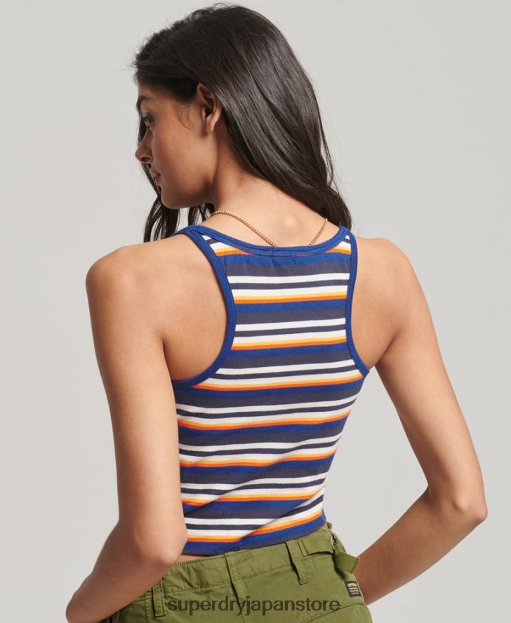 ヴィンテージストライプサーフタンクトップ 女性 Superdry 衣類 青 2J62PZ2958