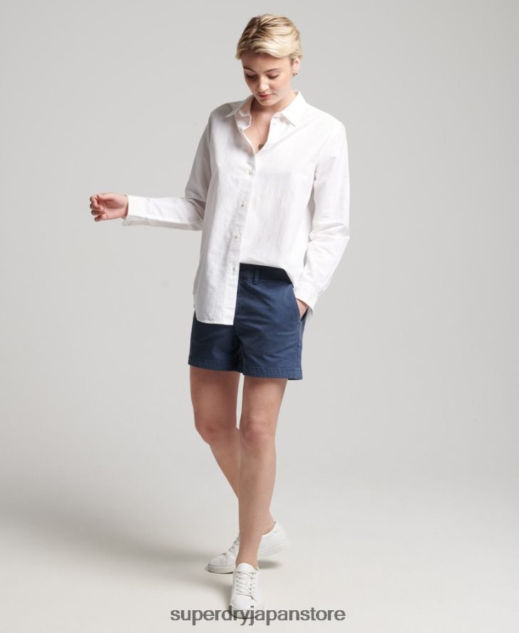 リネンボーイフレンドシャツ 女性 Superdry 衣類 白 2J62PZ2963
