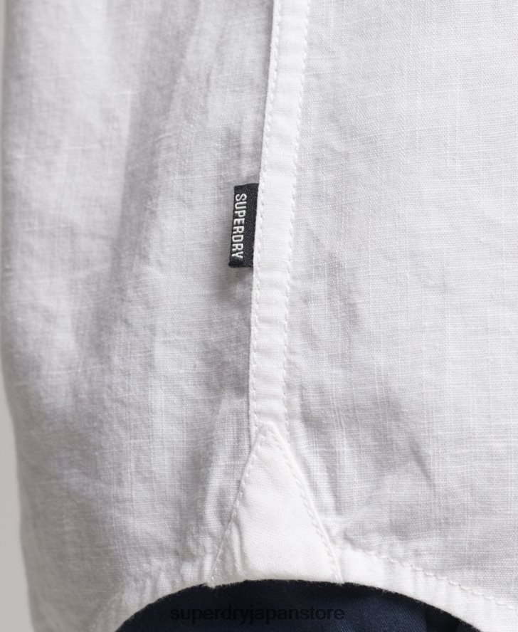 リネンボーイフレンドシャツ 女性 Superdry 衣類 白 2J62PZ2963