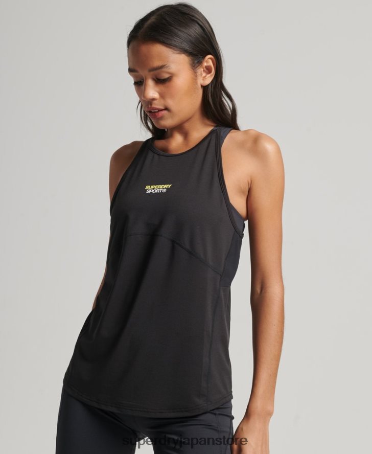 アクティブベスト 女性 Superdry 衣類 黒 2J62PZ2977