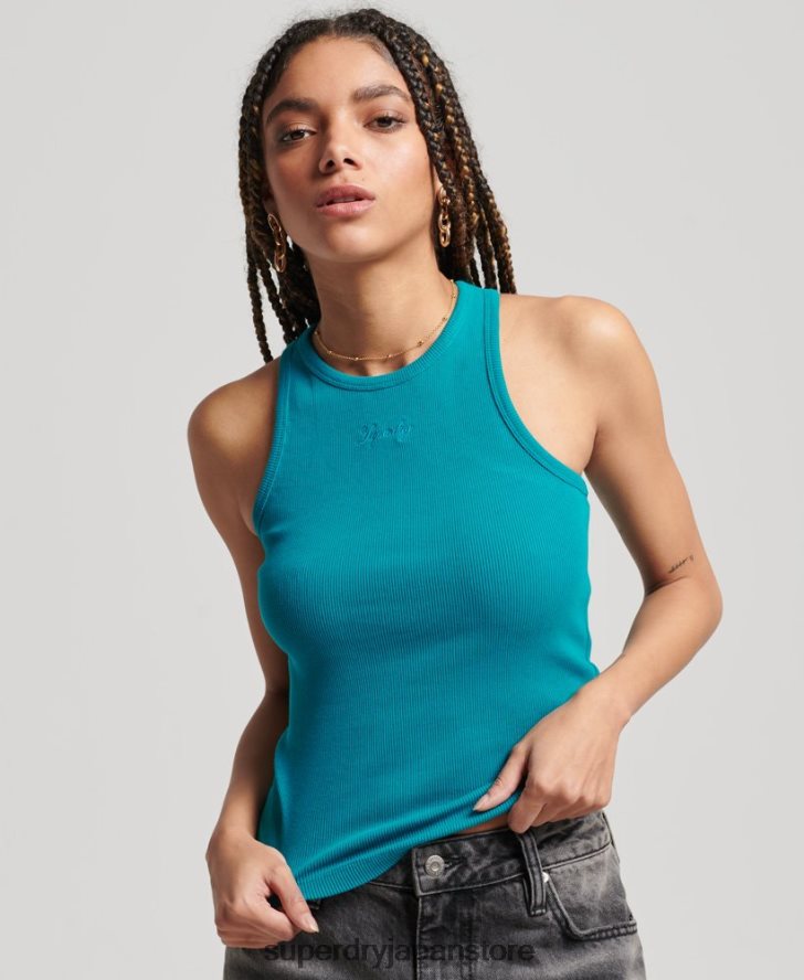 欠かせないタンクトップ 女性 Superdry 衣類 ターコイズ 2J62PZ2979