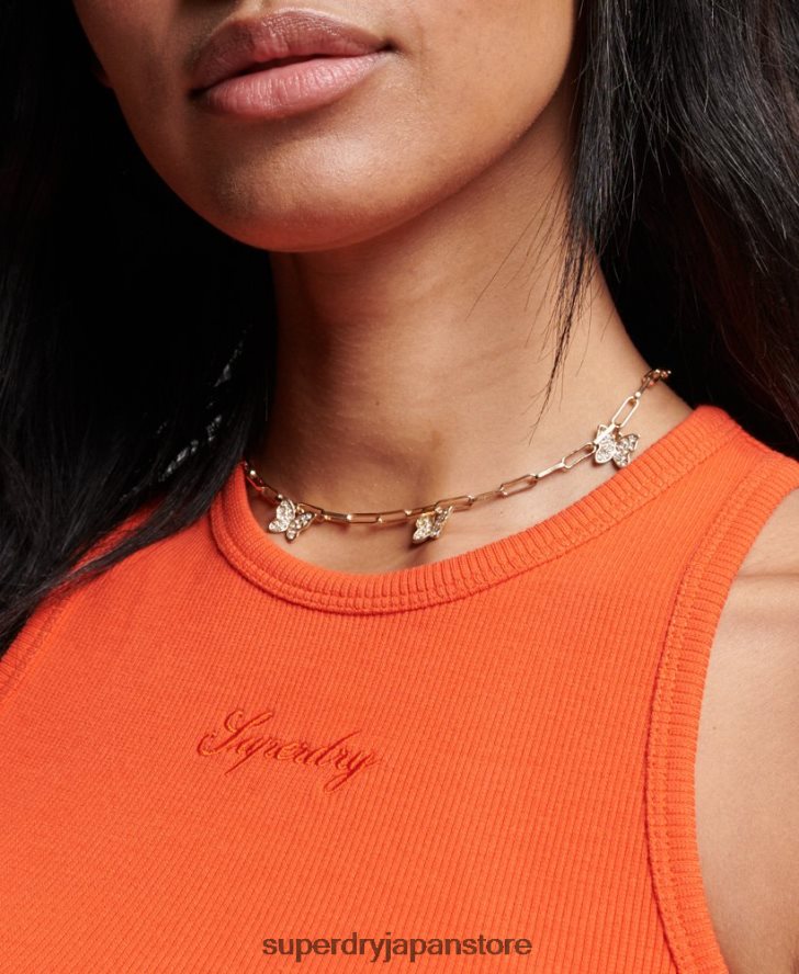 欠かせないタンクトップ 女性 Superdry 衣類 オレンジ 2J62PZ2980