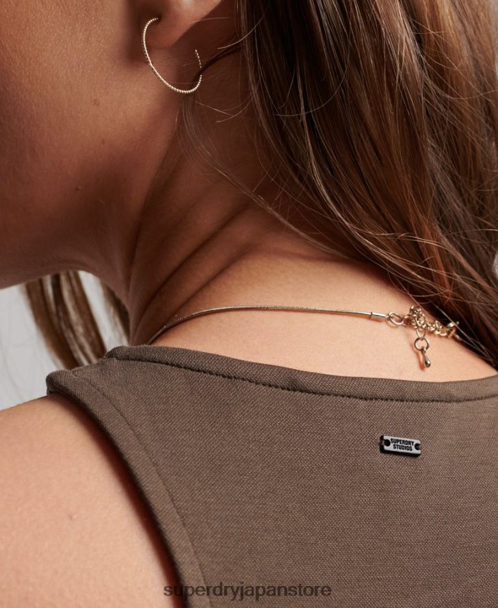 スタジオジャージレーサータンクトップ 女性 Superdry 衣類 茶色 2J62PZ2983