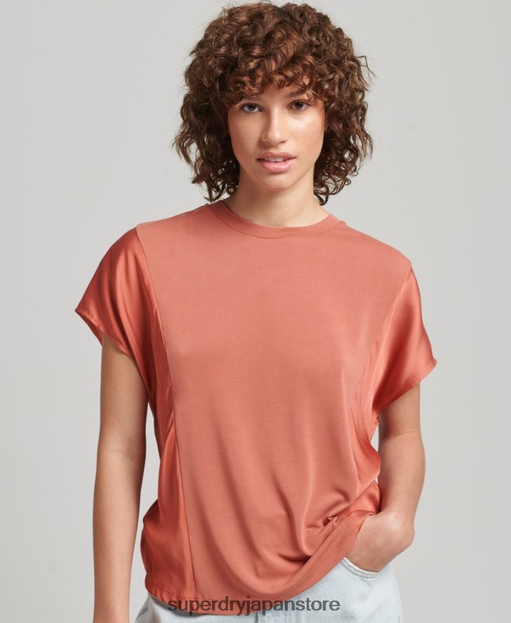 スタジオのファブリックミックストップ 女性 Superdry 衣類 赤 2J62PZ2984
